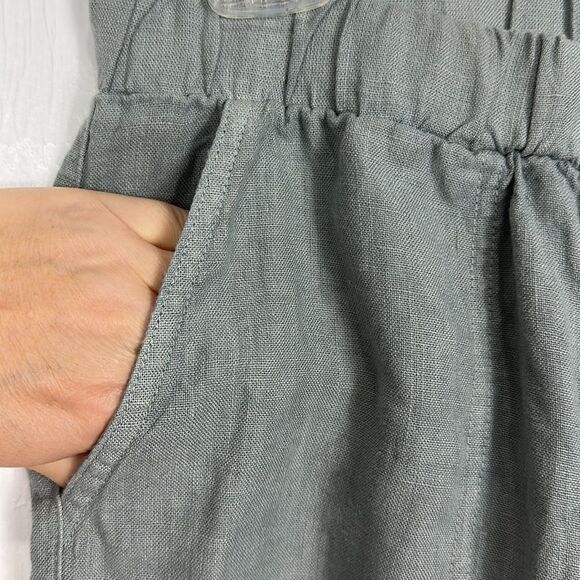 Sea Glass Lane Gray Linen Wide Leg Easy Long Pants Size M - Picture 10 of 12
